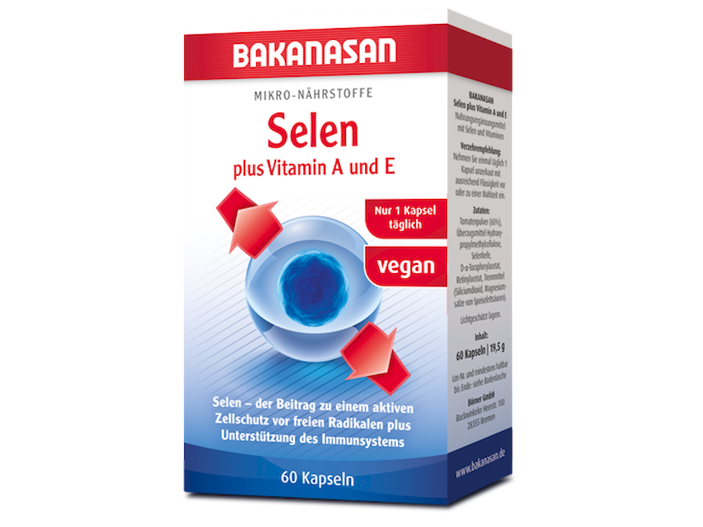 Bakanasan Selen plus Vitamin A und E (60 Kapseln) Kräuterhaus Klocke