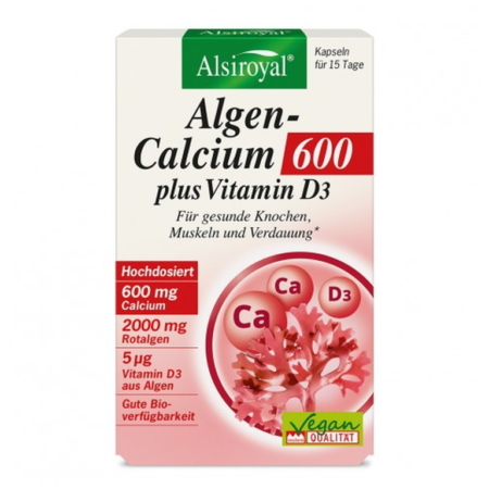 Alsiroyal Algen-Calcium 600 plus Vitamin D3 (Kapseln)