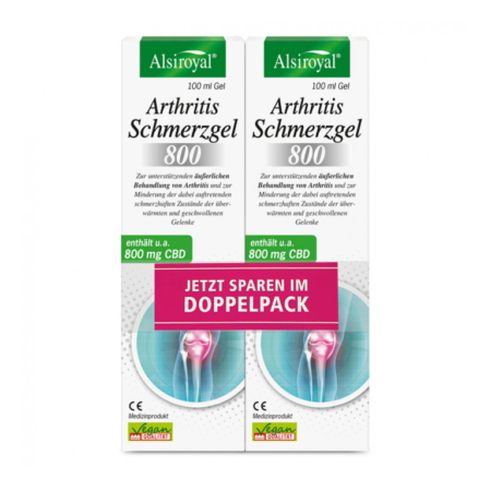 Alsiroyal Arthritis Schmerzgel 800 mit CBD Doppelpack (2x100ml)