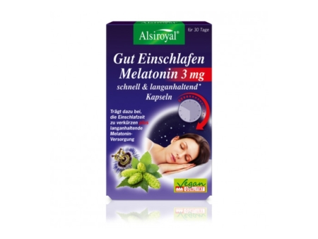 Alsiroyal Gut Einschlafen Melatonin 3 mg schnell & langanhaltend Kapseln