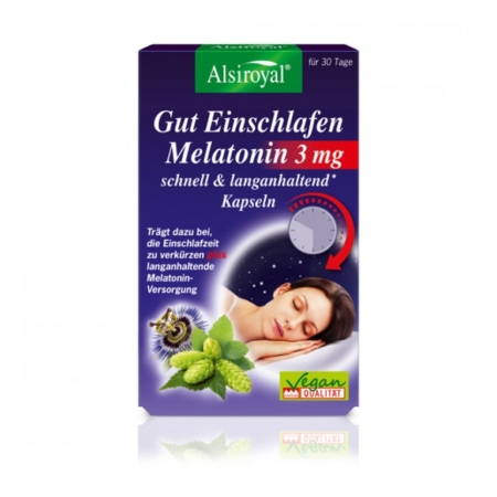Alsiroyal Gut Einschlafen Melatonin 3 mg schnell & langanhaltend Kapseln