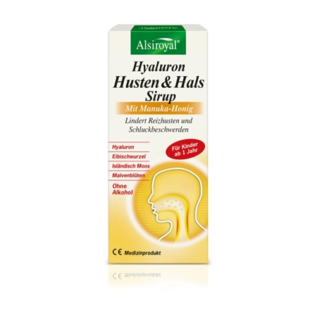 Hyaluron Husten & Hals Sirup mit Manuka-Honig (150 ml)