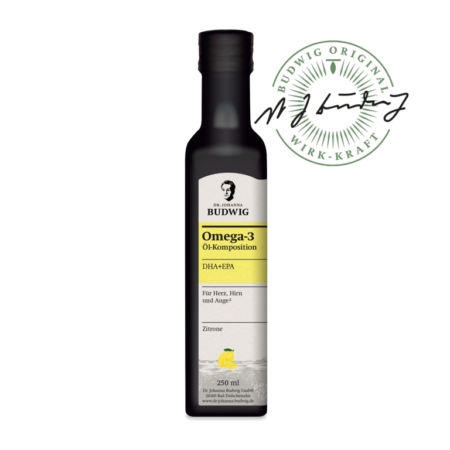 Dr. Budwig's Omega-3 DHA + EPA mit Zitrone Leinöl (250ml)