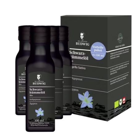 Dr. Budwig´s Schwarzkümmelöl Vorratspack (4x100 ml)