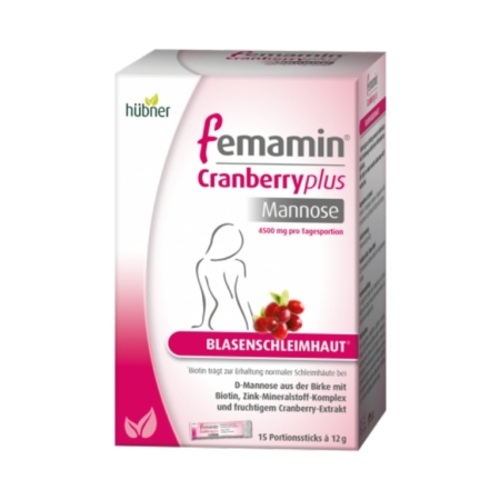 Hübner femamin Cranberry plus Mannose (15 Sticks)