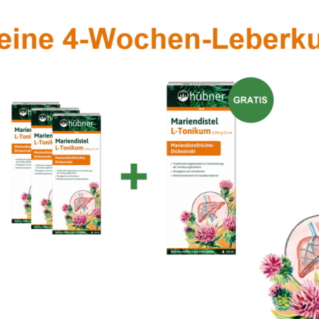 Mariendistelfrüchte enthalten den natürlichen Wirkstoff Silymarin, der zur aktiven Unterstützung des Stoffwechsels und der Regenerationsfähigkeit der Leber beiträgt.