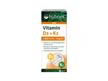Hübner Vitamin D3 K2 Tropfen (25 ml)