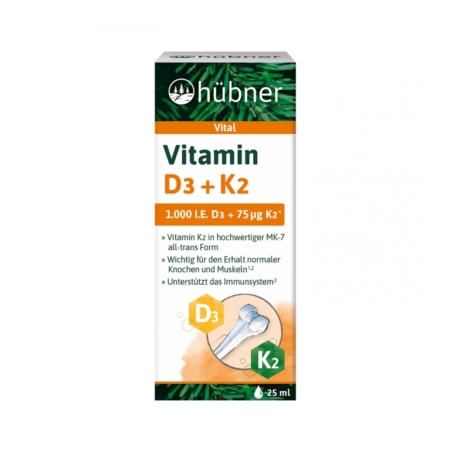 Hübner Vitamin D3 K2 Tropfen (25 ml)