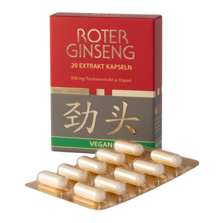 KGV Roter Ginseng Pulverextrakt Kapseln Vegan (20 Stück)