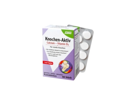 Salus Knochen-Aktiv 500 + 500 Calcium - Vitamin D3 (60 Kautabletten)