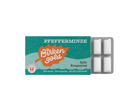Birkengold Xylit Kaugummi Pfefferminze (12Stück)